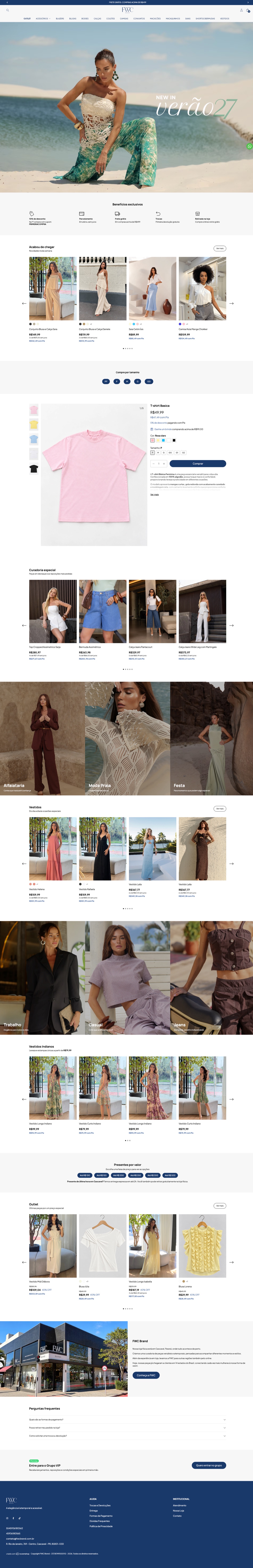 Página do site FWC Brand